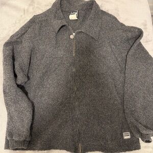 Versace Charcoal Wool Jacket with Silver Accents